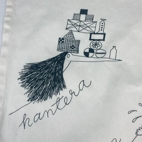 IKEA Tea Towel Quirky Illustration Bird Creatures Print White Black Oppna Stanga - Picture 12 of 12